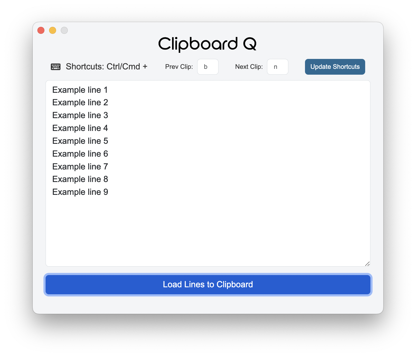 Clipboard Q Main Screen